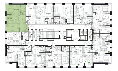 Планировка трехкомнатной(квартира) площадью 57.4 квадратных метров в ЖК “ЖК Пушкино Град”
