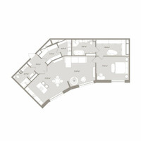 Планировка двухкомнатной(апартаменты) площадью 111.28 квадратных метров в “ЖК D'ORO MILLE (Доро Милле)”