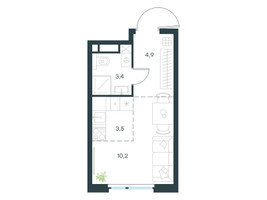 Планировка студии(квартира) площадью 22 квадратных метров в “ЖК Level Мичуринский”