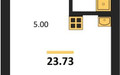 Планировка студии(квартира) площадью 23.73 квадратных метров в ЖК “ЖК Химки Тайм”