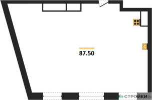 Планировка двухкомнатной(квартира) площадью 87.5 квадратных метров в “ЖК Лайм”