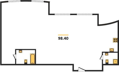 Планировка трехкомнатной(квартира) площадью 98.4 квадратных метров в ЖК “ЖК Крылья”