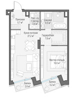 Планировка 4+ комнатной(квартира) площадью 71.1 квадратных метров в “Дом Палашевский 11”