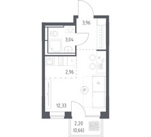 Планировка студии(квартира) площадью 22.95 квадратных метров в “ЖК Богдановский Лес”