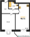 Планировка однокомнатной(квартира) площадью 46.71 квадратных метров в “ЖК Мечта”