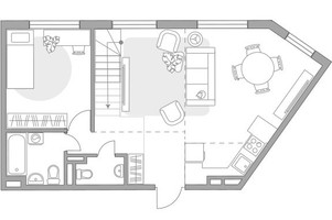 Планировка трехкомнатной(квартира) площадью 57 квадратных метров в “ЖК Аникеевский”
