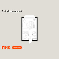 Планировка студии(квартира) площадью 24.3 квадратных метров в “ЖК 2-й Иртышский”