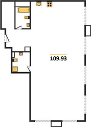 Планировка трехкомнатной(квартира) площадью 109.9 квадратных метров в ЖК “ЖК Dream Towers (Дрим Тауэрс)”