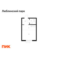 Планировка студии(квартира) площадью 23.4 квадратных метров в “ЖК Люблинский парк”