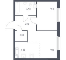 Планировка однокомнатной(квартира) площадью 36.4 квадратных метров в “ЖК ЭкоБунино (Южное Бунино)”