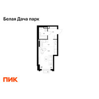 Планировка студии(квартира) площадью 28.1 квадратных метров в “ЖК Белая Дача парк”