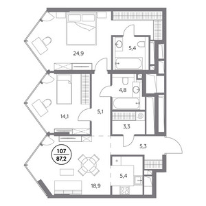 Планировка апартаментов, ID 525720