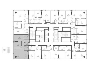 Планировка двухкомнатной(квартира) площадью 80.3 квадратных метров в ЖК “ЖК Слава”