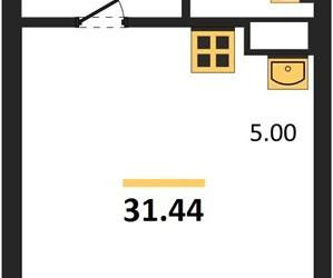 Планировка студии(квартира) площадью 31.44 квадратных метров в ЖК “ЖК Егорово Парк”