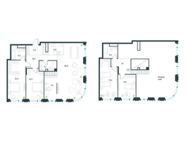 Планировка 4+ комнатной(квартира) площадью 168.3 квадратных метров в “ЖК Левел Академическая”
