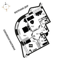 Планировка трехкомнатной(квартира) площадью 67 квадратных метров в “ЖК Интеллигент”