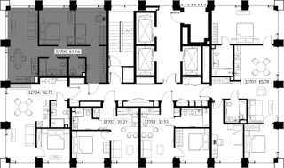 Планировка двухкомнатной(квартира) площадью 61.2 квадратных метров в “ЖК SET (Сет)”