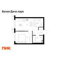 Планировка однокомнатной(квартира) площадью 36.5 квадратных метров в “ЖК Белая Дача парк”