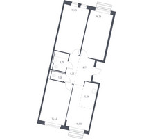 Планировка трехкомнатной(квартира) площадью 79.7 квадратных метров в “ЖК Рублевский Квартал”