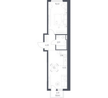 Планировка однокомнатной(квартира) площадью 45.06 квадратных метров в “ЖК Остафьево”