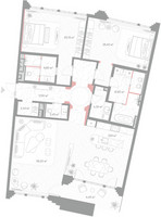 Планировка двухкомнатной(квартира) площадью 167.9 квадратных метров в “ЖК Николь”