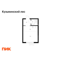 Планировка студии(квартира) площадью 23.3 квадратных метров в ЖК “ЖК Кузьминский лес”