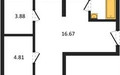Планировка двухкомнатной(квартира) площадью 88.52 квадратных метров в ЖК “ЖК Riga Hills (Рига Хиллс)”