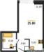 Планировка студии(квартира) площадью 25.8 квадратных метров в “ЖК INJOY (Инджой)”