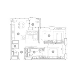 Планировка трехкомнатной(квартира) площадью 76.6 квадратных метров в ЖК “ЖК ВЭРИ на Миклухо-Маклая”
