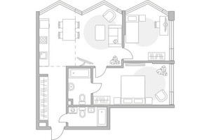 Планировка трехкомнатной(квартира) площадью 72.17 квадратных метров в “ЖК Мневники от Гранель”