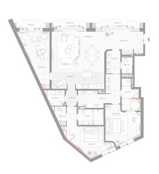 Планировка трехкомнатной(квартира) площадью 177.7 квадратных метров в ЖК “ЖК Николь”