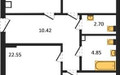 Планировка трехкомнатной(квартира) площадью 86.5 квадратных метров в “ЖК Эльйон”