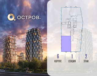 Планировка 4+ комнатной(квартира) площадью 114.22 квадратных метров в ЖК “ЖК Остров”