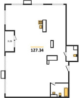 Планировка 4+ комнатной(квартира) площадью 127.3 квадратных метров в “ЖК Dream Towers (Дрим Тауэрс)”