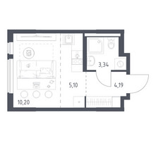 Планировка студии(квартира) площадью 22.83 квадратных метров в “ЖК Горки Парк”