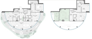 Планировка 4+ комнатной(квартира) площадью 240 квадратных метров в “Клубный квартал "Фрунзенская набережная"”