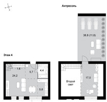 Планировка двухкомнатной(квартира) площадью 70.5 квадратных метров в “ЖК Дубровицы клаб”