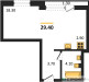 Планировка студии(квартира) площадью 29.4 квадратных метров в “ЖК Новая Щербинка”