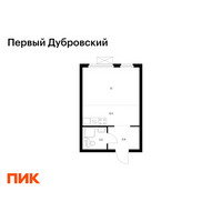 Планировка студии(квартира) площадью 24.9 квадратных метров в “ЖК Первый Дубровский”