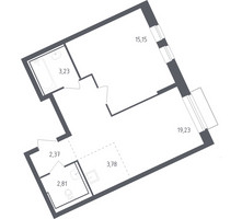 Планировка однокомнатной(квартира) площадью 46.2 квадратных метров в “ЖК Рублевский Квартал”