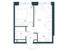Планировка двухкомнатной(квартира) площадью 36 квадратных метров в “ЖК Level Звенигородская”