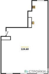 Планировка трехкомнатной(квартира) площадью 124.6 квадратных метров в ЖК “ЖК Лайм”