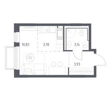 Планировка студии(квартира) площадью 21.67 квадратных метров в “ЖК Томилино Парк”