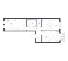 Планировка двухкомнатной(квартира) площадью 60.48 квадратных метров в “ЖК Новое Видное”