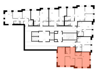 Планировка трехкомнатной(квартира) площадью 79.6 квадратных метров в ЖК “ЖК Онежский вал”