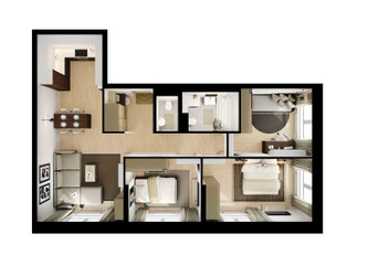 Планировка трехкомнатной(квартира) площадью 70.6 квадратных метров в ЖК “ЖК Кавказский бульвар 51”