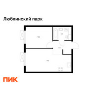 Планировка однокомнатной(квартира) площадью 35.5 квадратных метров в “ЖК Люблинский парк”