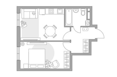 Планировка однокомнатной(квартира) площадью 40.31 квадратных метров в ЖК “ЖК Нижегородская от Гранель”