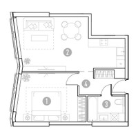 Планировка однокомнатной(квартира) площадью 48.21 квадратных метров в “УНО Горбунова”