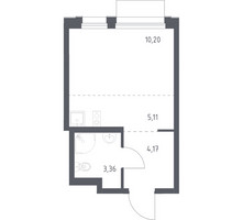 Планировка студии(квартира) площадью 22.84 квадратных метров в “ЖК Новое Внуково”